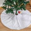 Plush Faux Fur White Christmas Tree Skirt