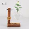 Стеклянная ваза для размножения растений, ваза для луковиц любви с деревянной рамой, настольная станция для размножения растений на гидропонике, черенки цветов для домашнего офиса