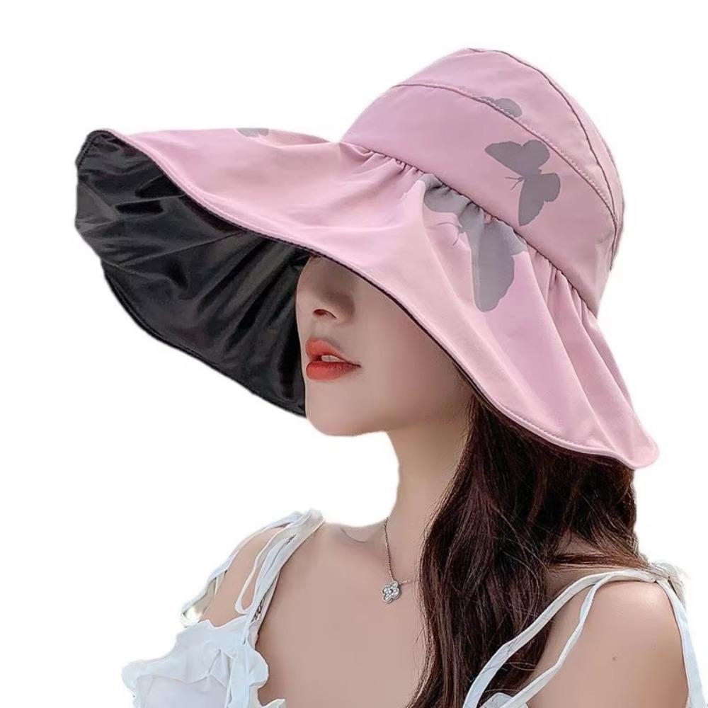 Защита от ультрафиолета Летняя солнцезащитная кепка Складная солнцезащитная панама с большим козырьком Женская солнцезащитная шляпа