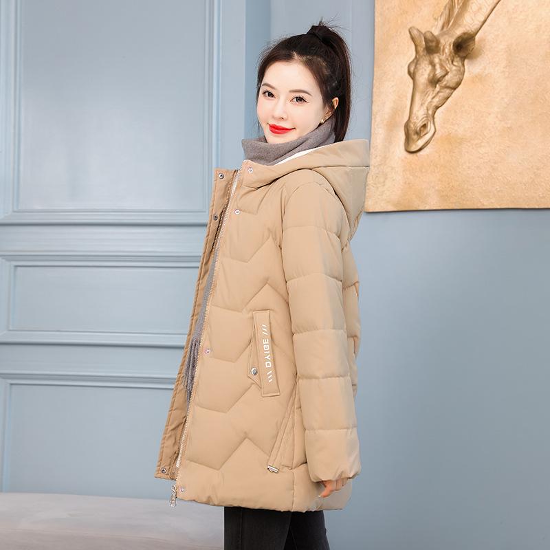 Зимняя одежда средней длины и длинная с хлопковой подкладкой женская новая высококачественная пуховая хлопковая куртка утолщенная и теплая женская куртка с капюшоном на хлопковой подкладке тренд