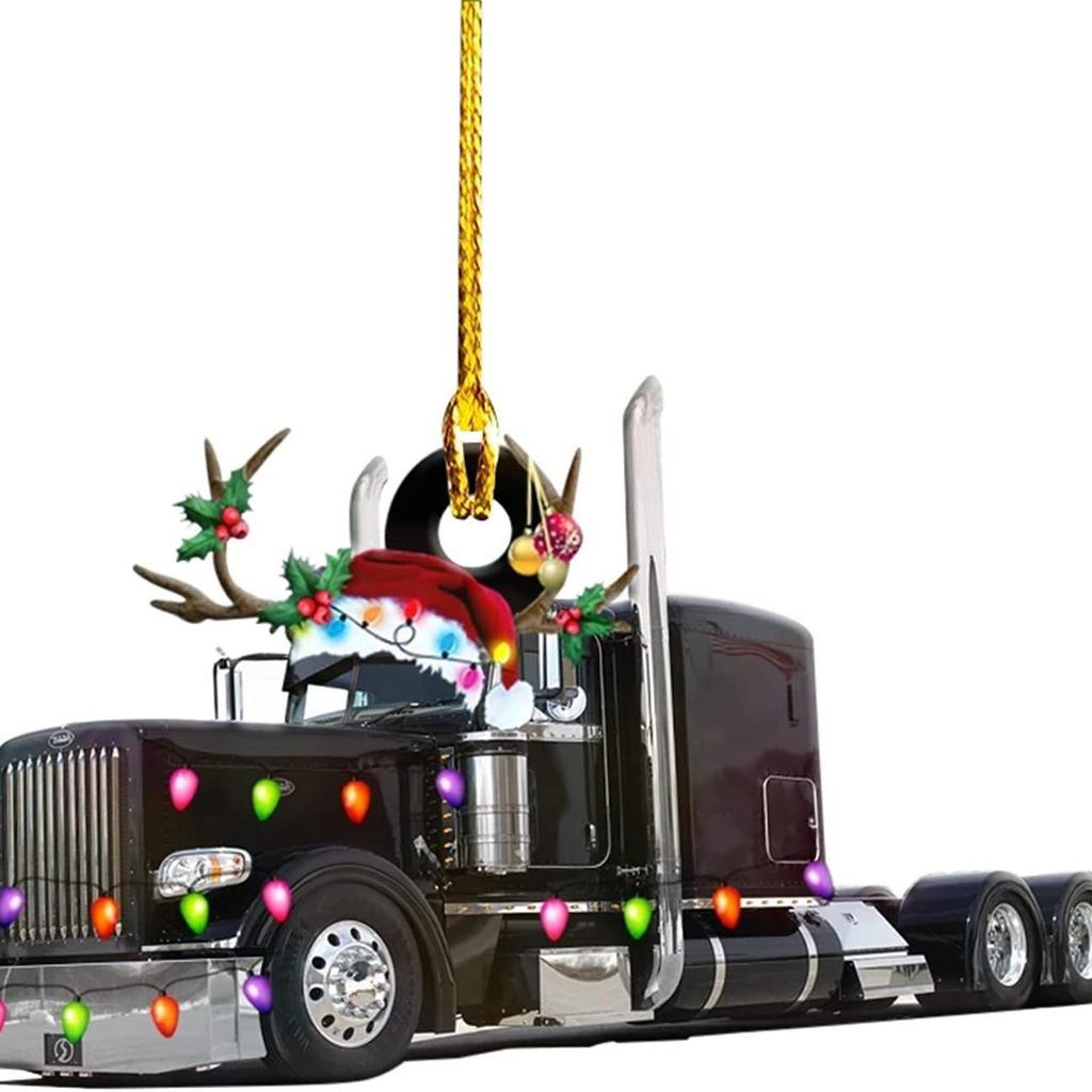 Christmas Tree Hanging Truck Pendant Christmas Excavator Decoration Antique Farmhouse Decoration, Festive Atmosphere Christmas Tree Pendant