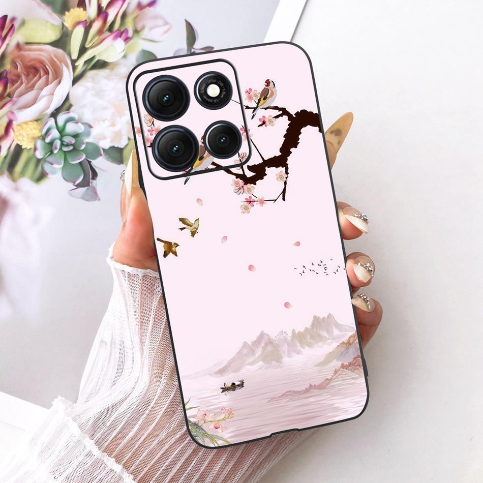 For Motorola Moto G86 Power Cute Flower Butterfly Cat Painted Case For Moto G86 G86Power Black Silicone Soft Phone Cases