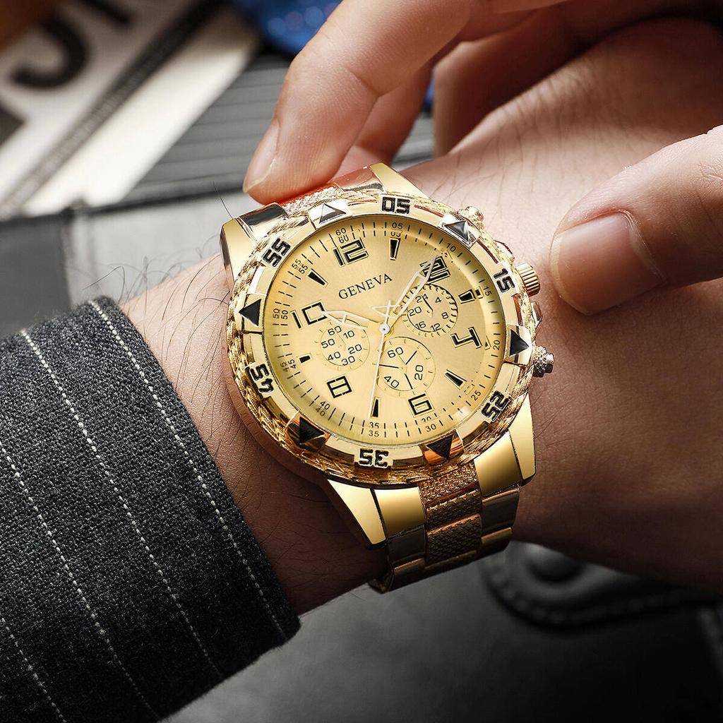 Модные деловые мужские часы Роскошные часы с большим циферблатом Мужские кварцевые наручные часы Часы Подарок Reloj Hombre