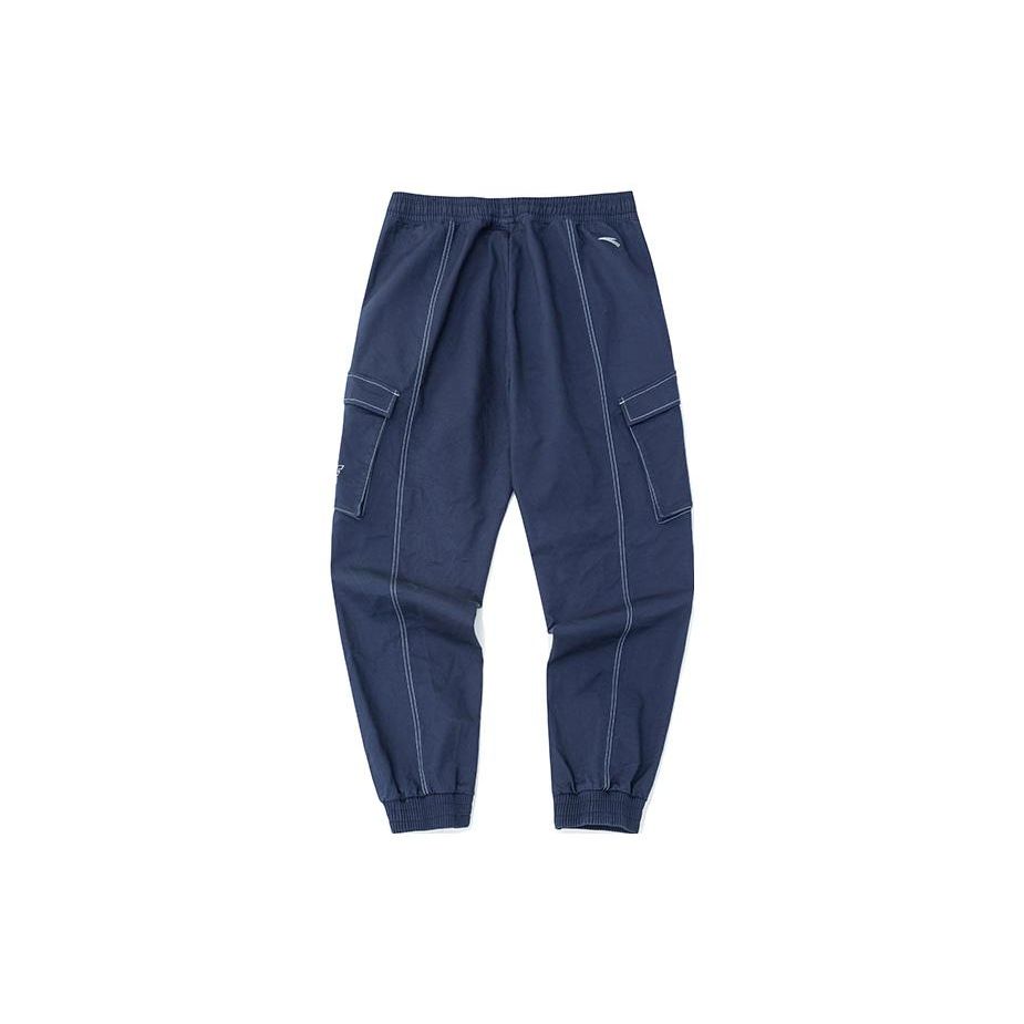 Anta Спортивные брюки мужские с вышитым логотипом баскетбольной серии, эластичным поясом и манжетами, синие 152241511-3