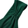 Women Spring Solid Color V-Neck Sleeveless Dress Summer Casual A-Line High Waist Irregular Split Middle Long Dresses S-XL