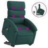 VidaXL Recliner Massage Chair Dark Green Fabric 3203996