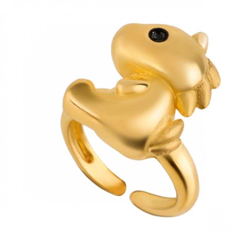 Porti 24k Gold Red Horse Ring 1g