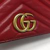 [Pre-Owned] GG Marmont Red Leather Quilted Wave Crossbody Bag With Gold Hardware And Detachable Shoulder Strap - Fair #CFEO7B