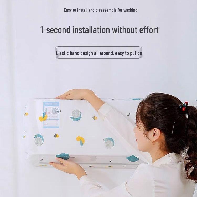 Мультяшный моющийся пылезащитный чехол для кондиционера из ПВХ - Настенный, полностью закрывающий, защитная ткань для внутреннего использования