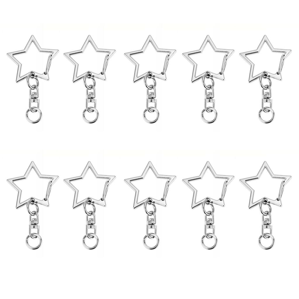Упаковка из 10 стильных брелоков в форме звезды с портативным брелоком в форме восьмерки, текстура сплава, идеально подходит для повседневного использования