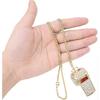Gold Plated Rhinestone Whistle Long Sweater Chain Necklace For Women Jewelry Gifts