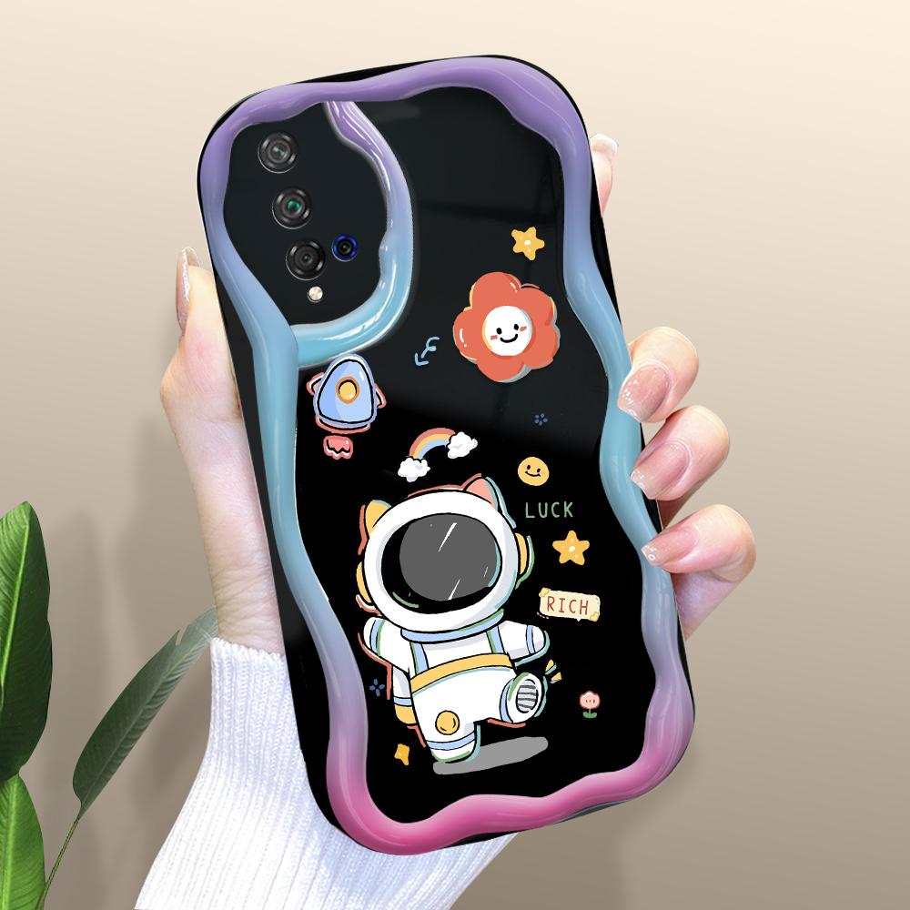 Cute Cartoon Pattern Cream Texture Casing Wavy Edge Soft Silicone Cover Phone Case for Huawei Honor Infinix Tecno iPhone