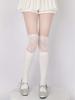 Lolita Lace Frill Mid-Calf Socks with Bow Ribbon - White Ballet Style JK Knee-Highs for Spring & Autumn