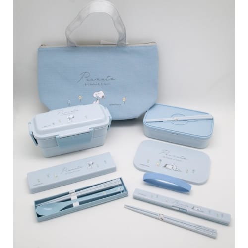 OSK PEANUTS EVERYDAY Lunch Box, Two-Tier, with Dividers, Blue [PCW-600S], Microwave-Safe, with Dividers