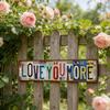 Love You More Wall Decor Metal Sign Romantic Heart Shape Home Decor for Living Room Bedroom Cafe Wedding Anniversary Gift