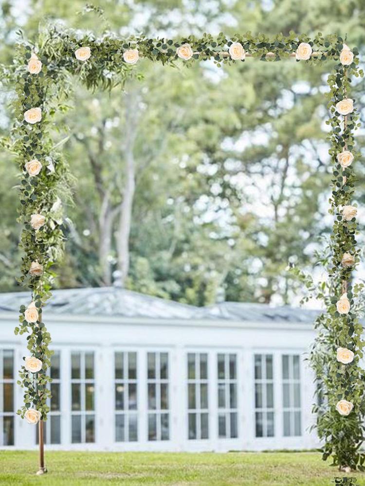 1,8 м искусственный цветок роза венок эвкалиптовый лист лоза эвкалиптовый лист роза лоза для дома сад свадьба арка декор ротанг