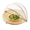 Bamboo Food Serving Tent Natural Handcraft Tray Mesh Food Storage Basket Meal Table Serve Cover