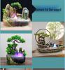 5V USB Ultrasonic Rockery Bonsai Humidifier with 4 Lights and 20mm Large Mist Atomizer.