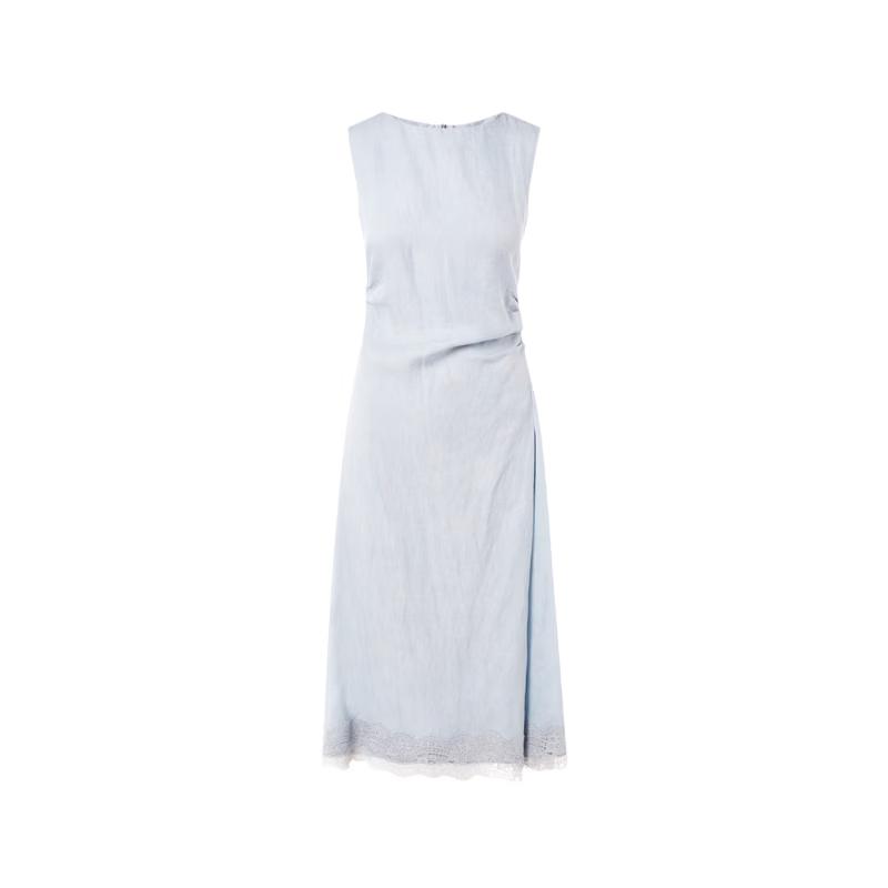 Elegant Lace Patchwork Sleeveless Midi Dress