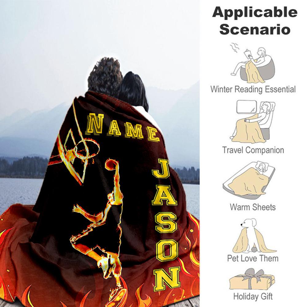 Slam Dunk98 Personalized Name Blanket Multi-purpose Personalized Blanket Soft & Cozy Versatile for Couch Sofa Seaside Bedding Ideal for All Seasons