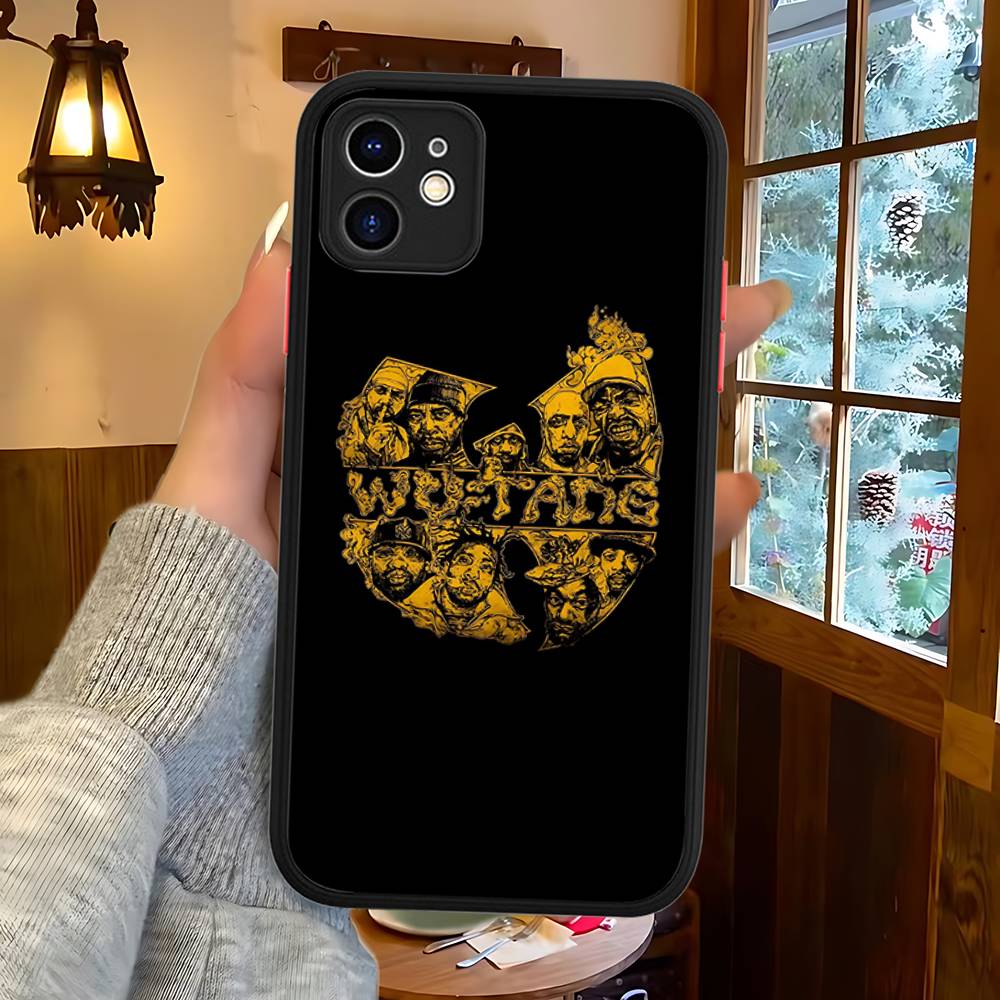 Модные тренды WU-T-TANG CLANs Для IPhone 16 15 14 13 12 11 Pro Max X XS MAX Plus Полупрозрачный черный чехол для телефона
