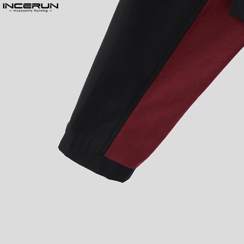 INCERUN Комплекты из двух предметов: мужские укороченные топы с коротким рукавом и длинные повседневные брюки, комплекты карго