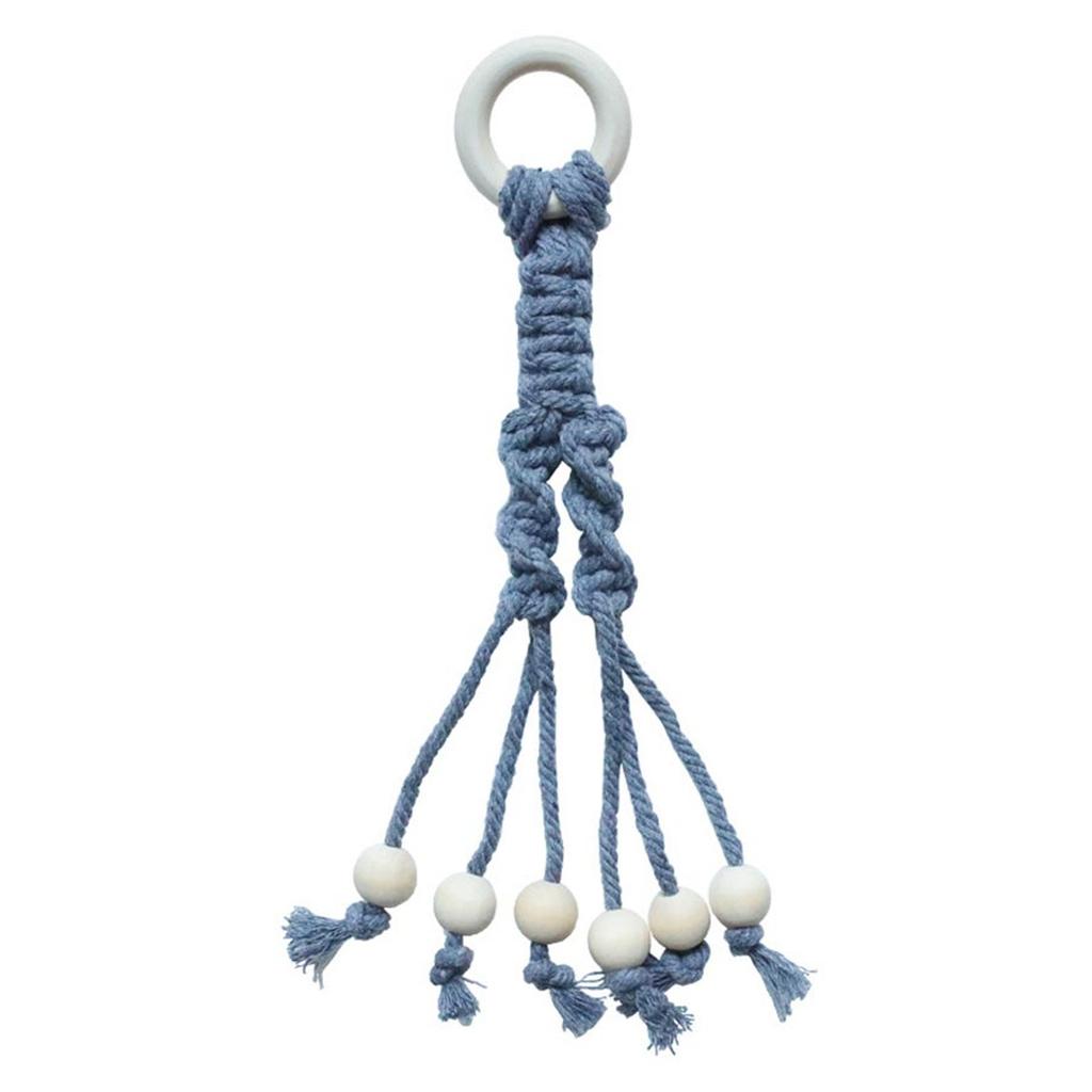 Cotton Rope Hanging Banana Hanger With Wooden Bead, Under Cabinet Banana Macrame Holder For Home Kitchen