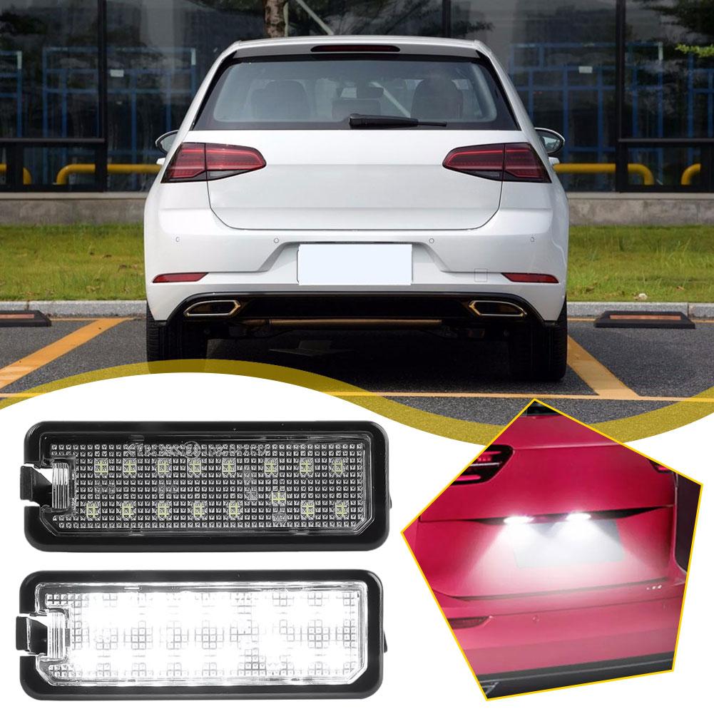 Car License Plate Lights LED Lamp 12V For VW Golf 5 6 MK7 Leon 7 MK4 XL Seat 4 Suoerb CC Altea I4M2