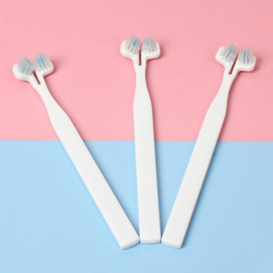 Зубная щетка для домашних животных, мягкая щетина, двойная головка, уход за зубами, эргономичная ручка, удобные чистые зубы