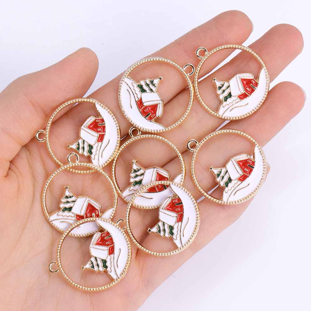 10Pcs Shiny Snowflake Charms Jewelry Making Women's Zircon Necklace Earrings Party Gift Festival Clavicle Chain Jewelry Pendant