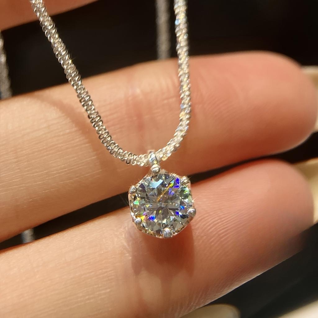 Ожерелье с подвеской из сияющих камней кубического циркония для женщин, ожерелье с ключицей в минималистском стиле, ослепительный ювелирный аксессуар для повседневного повседневного декора