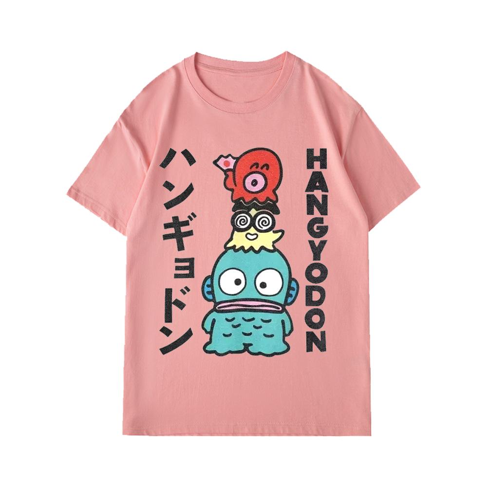 Hangyodon Japanese for Unisex Women T Shirt Vintage Tops Shirt Womens Short Sleeved Summer Ladies Clothes Y2k Top Female Clothing