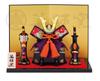 Kabuto Helmet Ornament and Day Dolls Nishiki-sai (Chirimen) [(Kabuto) 12cm, (Bow Arrow) 10cm, (Sword) 10cm] Boys'