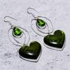 Natural Green Labradorite, Peridot 925 Sterling Silver Earring 3.03" w7L06