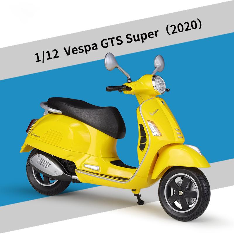Welly 1/12 Vespa GTS Super 2020 Литая Модель Мотоцикла Игрушечный Транспорт Коллекция Автобайк Внедорожник Автоцикл Игрушки Машина
