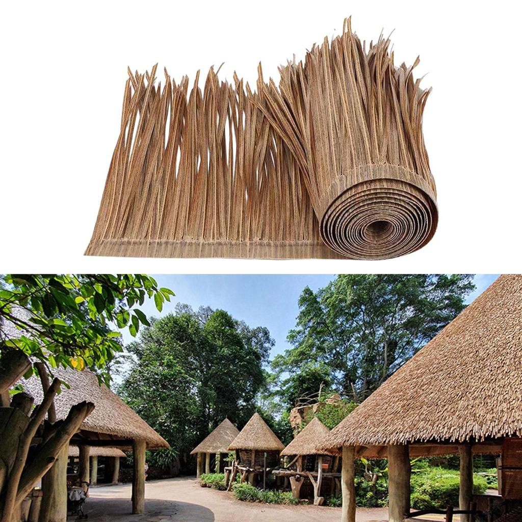 Mexican Straw Roof Thatch, Artificial Palm Thatch Rolls, Tiki Bars Hut Grass Duck Boat Grass Runner for Patio Decoration