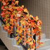 6.5Ft Fall Maple Leaf Garland Artificial Autumn Leaf Hanging Vine Decoration Realistic Thanksgiving Foliage Decor for Home Wedding Garden Office