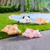 Cute Cartoon Pig Cat Panda Rabbit Micro Landscape Figurine Miniature Mini Ornaments Diy Home Desktop Decorations Resin Crafts