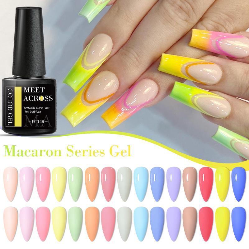 MEET ACROSS Серия Macaron 7 мл Гель-лак для ногтей - Яркие летние цвета