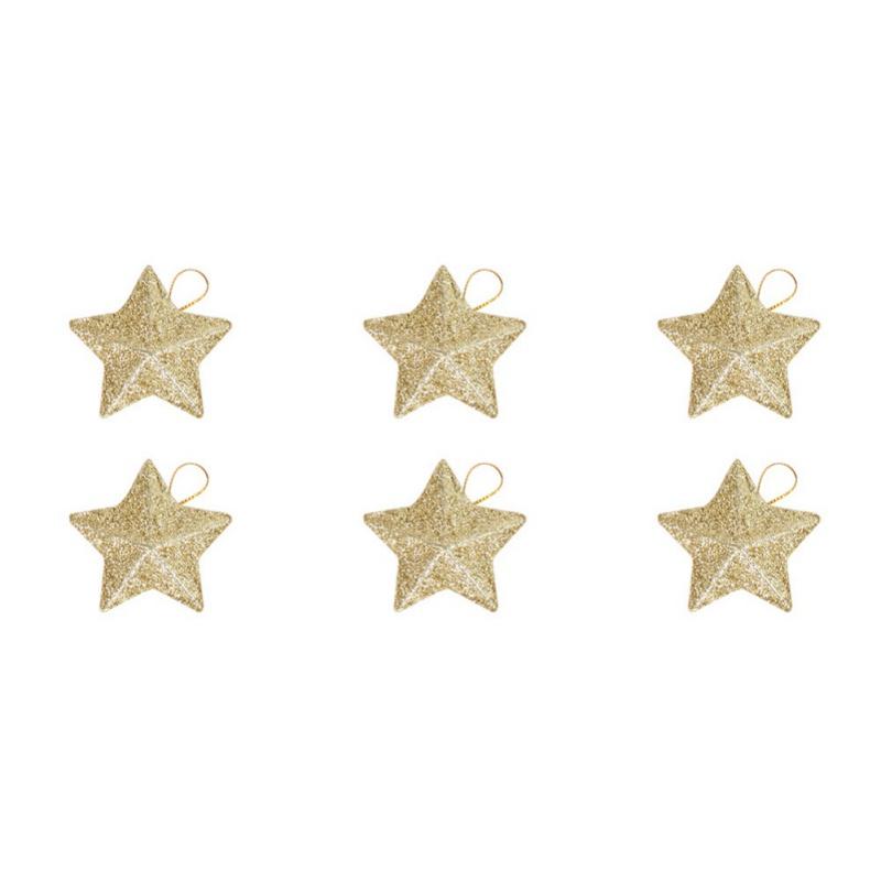 6pcs Star Hanging Ornament Christmas Tree Pentagram Pendant