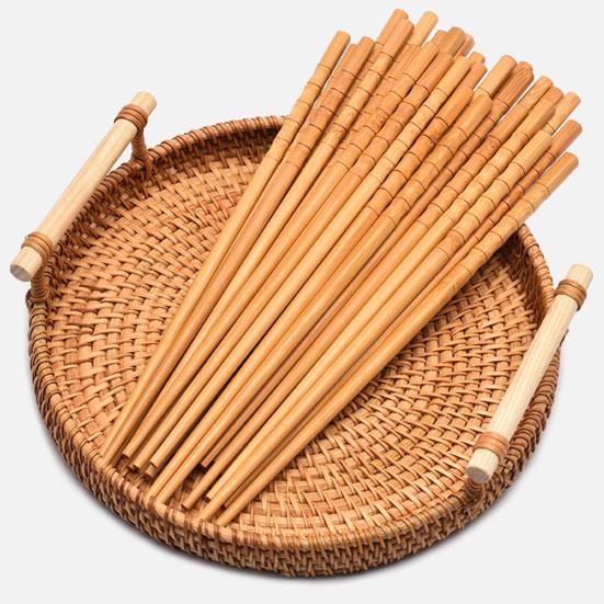 10 Pair Wooden Chopsticks Burr Free Comfortable Grip Reusable Handmade Natural Bamboo Wood Chopsticks Daily