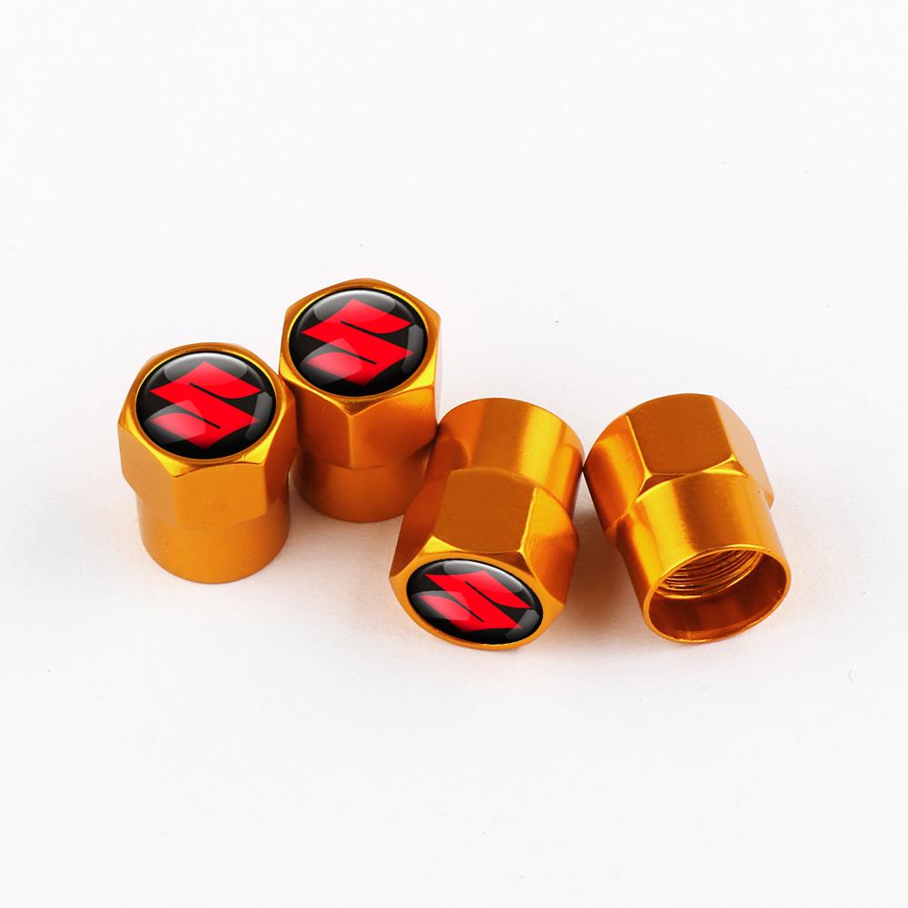 4Pcs Aluminum Alloy Caps Wheel Tire Valve Caps Auto Accessories For Suzuki Alto AX100 Liana Gsxr 600 Celerio Cross Grand Vitara