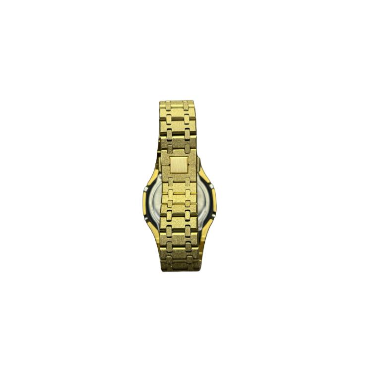 Casio Коллекция Custom Кварцевый механизм Браслет из нержавеющей стали Часы Унисекс Золотой циферблат GA2100-7A(Watch6--)