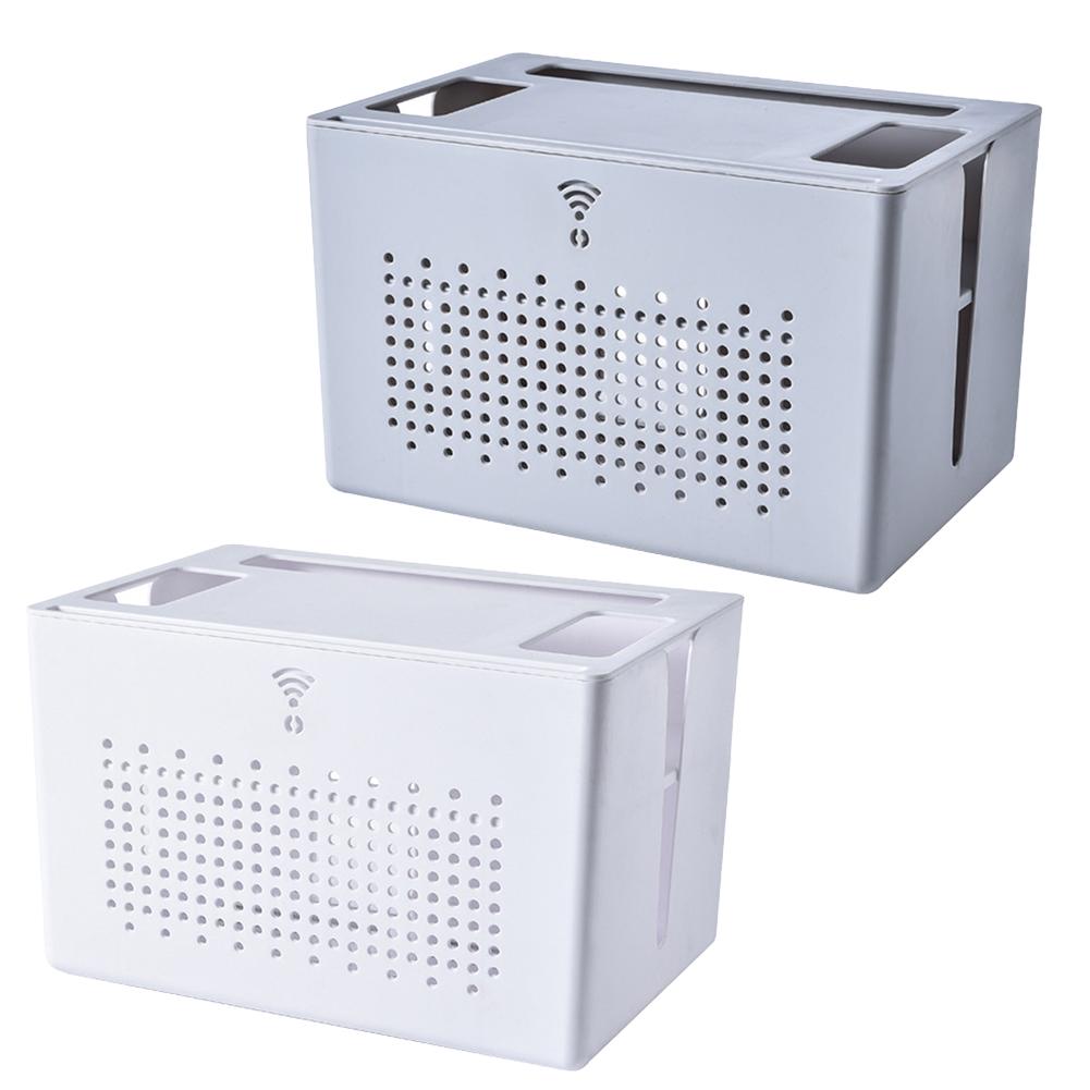 Desktop storage box for router set top box socket cables network cables and power strips with detachable double layer design