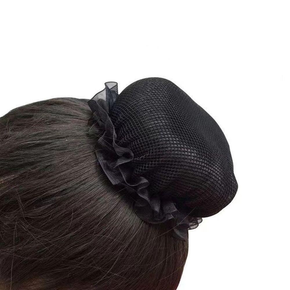 Elegant Drawstring Bun Hair Net Elastic Lace Work Headdress  For Women Girl Hair Accessories