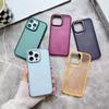 Applicable To IPhone 15PM Mobile Phone Case Matte Skin Feeling Semi-transparent 14 Korean Style 13 Electroplating Frame 11 Acrylic Protective Case