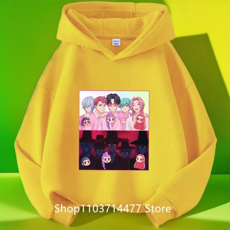 KPop Охотники на демонов Huntrix Толстовка Детская Толстовка с капюшоном Пуловеры для маленьких девочек Модная верхняя одежда для мальчиков Детская одежда