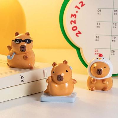 Животные Капибара Фигурка Игрушки Модель Моделирование Капибара Животные Фигурки Мультяшная фигурка Модель Капибара