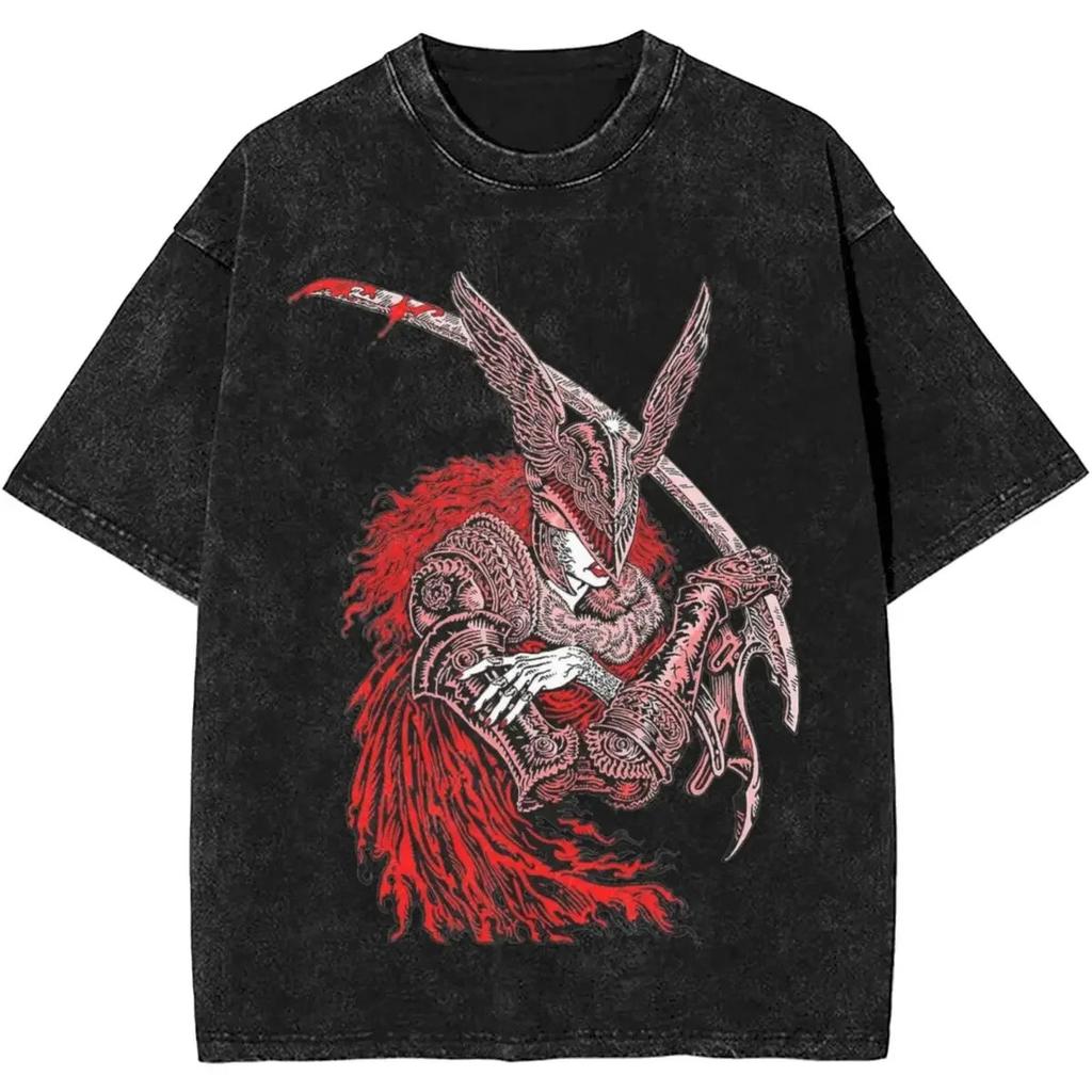 2026 Malenia Blade Of Miquella Washed New Arrival Unisex Clothes Tee Shirt Homme Graphic T-Shirts Unisex Tshirt for Unisex Ropa Hombre