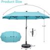 13-футовый большой зонт для патио с основанием, двухсторонний, для рынка, очень большой зонт для стола, для патио, легко с рукояткой для двора